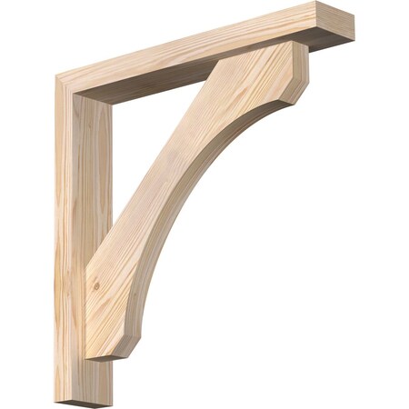 Ekena Millwork Legacy Block Smooth Bracket w/ Offset Brace, Douglas Fir, 3 1/2"W x 20"D x 20"H BKT0402X20X20LEC05SDF